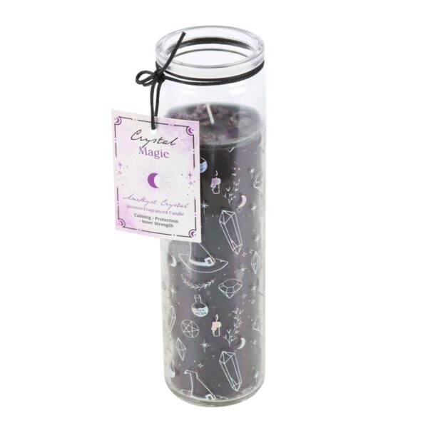 Crystal Witch Jasmine Tube Candle with Amethyst Chips - Image 2