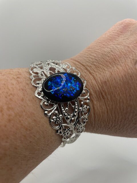 Blue Shungite Cuff Bracelet